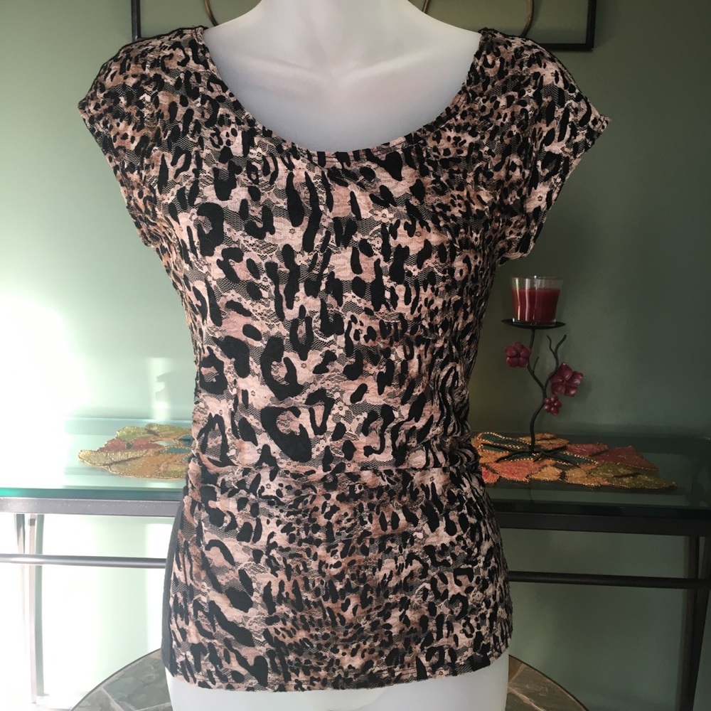 Animal Print Lace Top